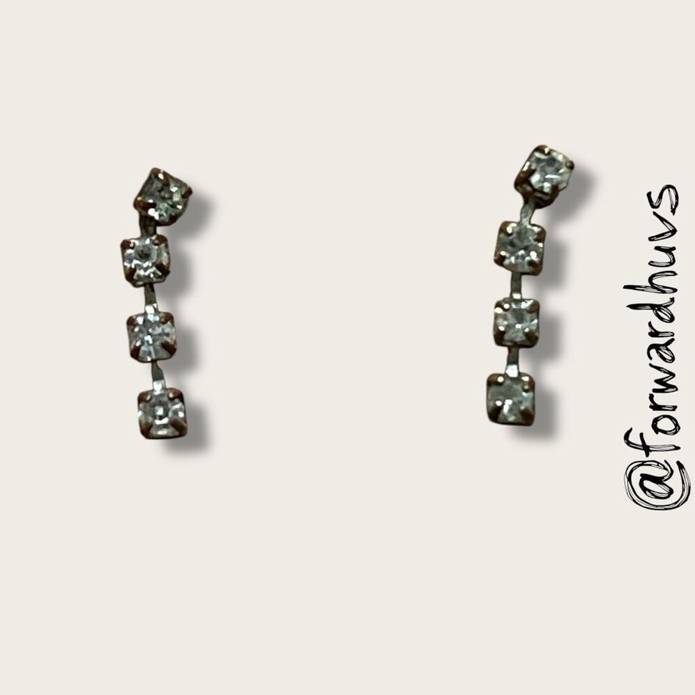 Bundle Sale 3 for $15 | Clear Crystal Drop Earrings – 4-Stone Design